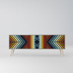 INDIGENOUS ZIGZAG 3-Door TV Stand in Grey Finish