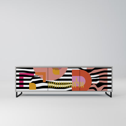 CHROMATIC ABSTRACT 3-dörrars TV-bänk i grå finish