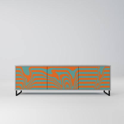 LINE COLLAPSE 3-dörrars TV-bänk i grå finish