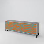 LINE COLLAPSE 3-dörrars TV-bänk i grå finish