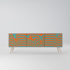 LINE COLLAPSE 3-dörrars TV-bänk i grå finish