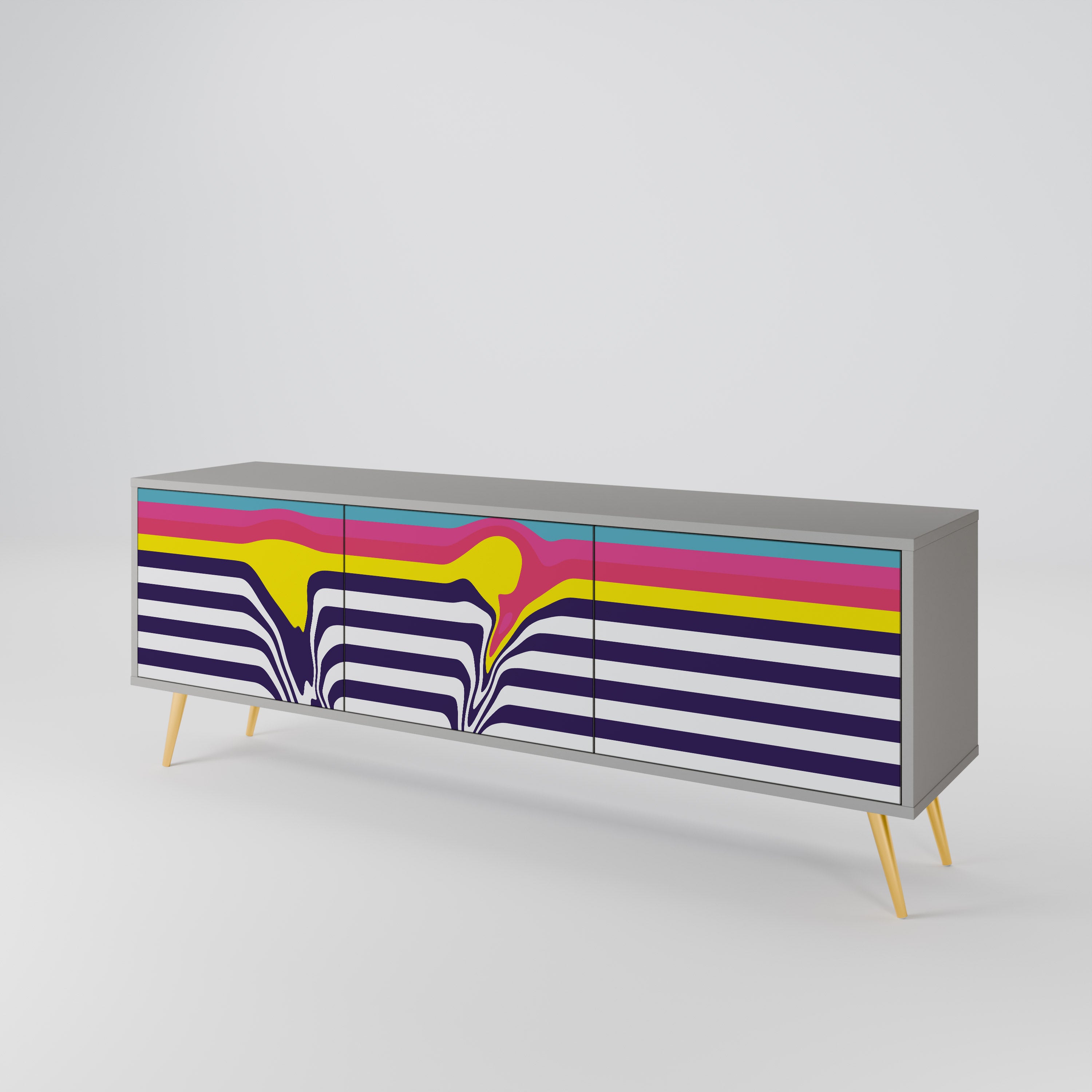 COLORFUL DIVERSION 3-Door TV Cabinet