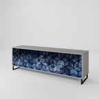 CUBIC MIST 3-Door TV Stand in Grey Finish