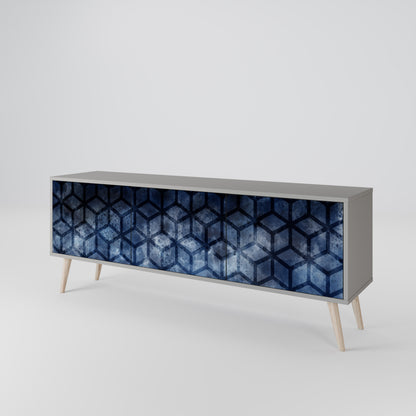 CUBIC MIST TV-bänk med 3 dörrar