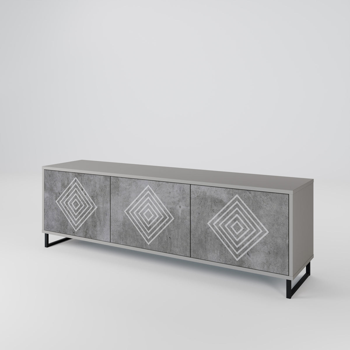 POLYGONAL ARTISTRY TV-bänk med 3 dörrar
