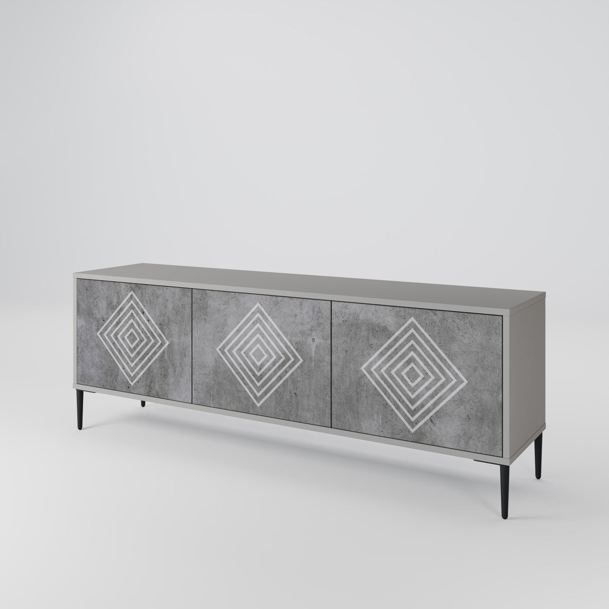 POLYGONAL ARTISTRY TV-bänk med 3 dörrar