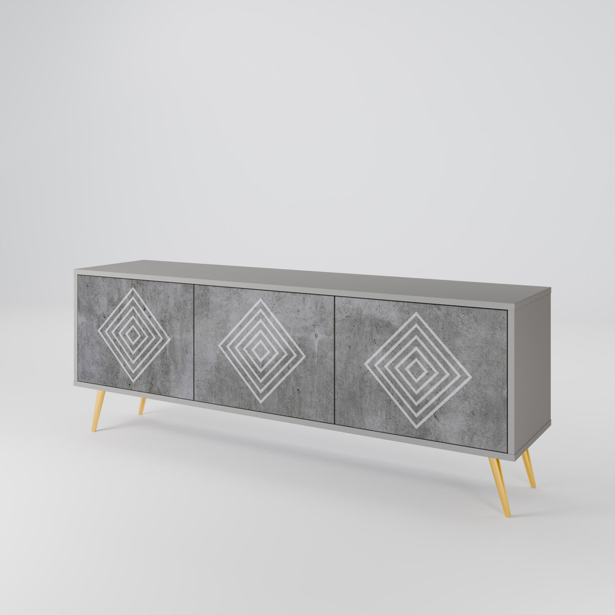 POLYGONAL ARTISTRY TV-bänk med 3 dörrar