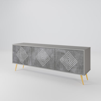 POLYGONAL ARTISTRY TV-bänk med 3 dörrar
