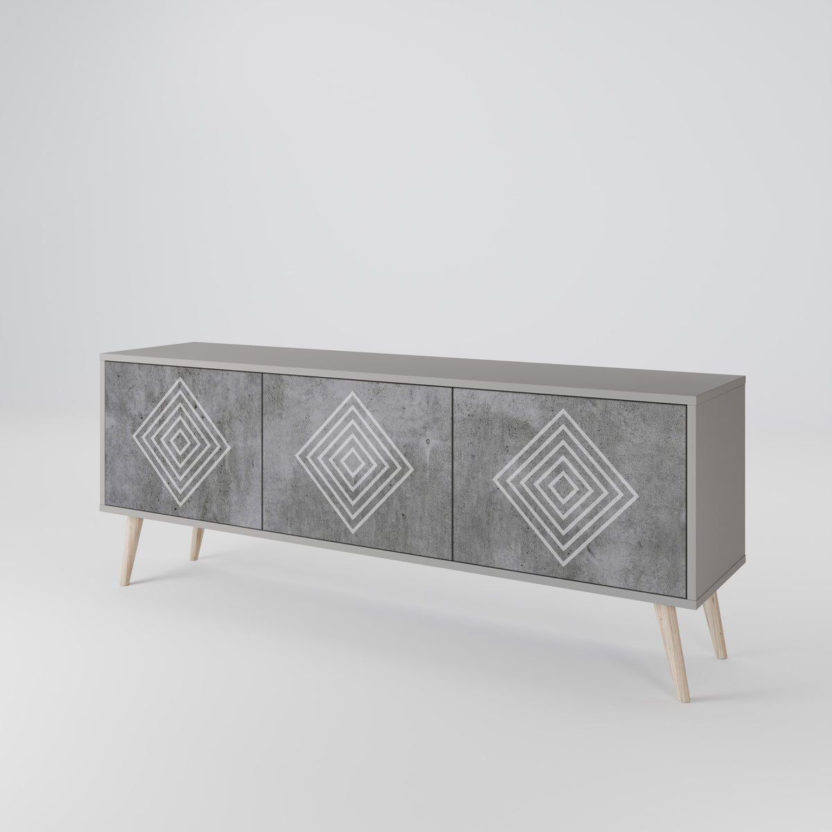 POLYGONAL ARTISTRY TV-bänk med 3 dörrar