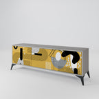 SHAPESHIFT SYMPHONY 3-Door TV Stand in Grey Finish