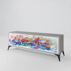 FINESSE MASH-UP 3-Door TV Stand in Grey Finish