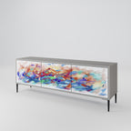 FINESSE MASH-UP 3-Door TV Stand in Grey Finish