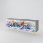 FINESSE MASH-UP 3-Door TV Stand in Grey Finish