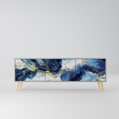 INKY MARBLE 3-dörrars TV-bänk i grå finish