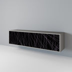 SHIMMER SPIDERGRAM 3-Door TV Stand in Grey Finish