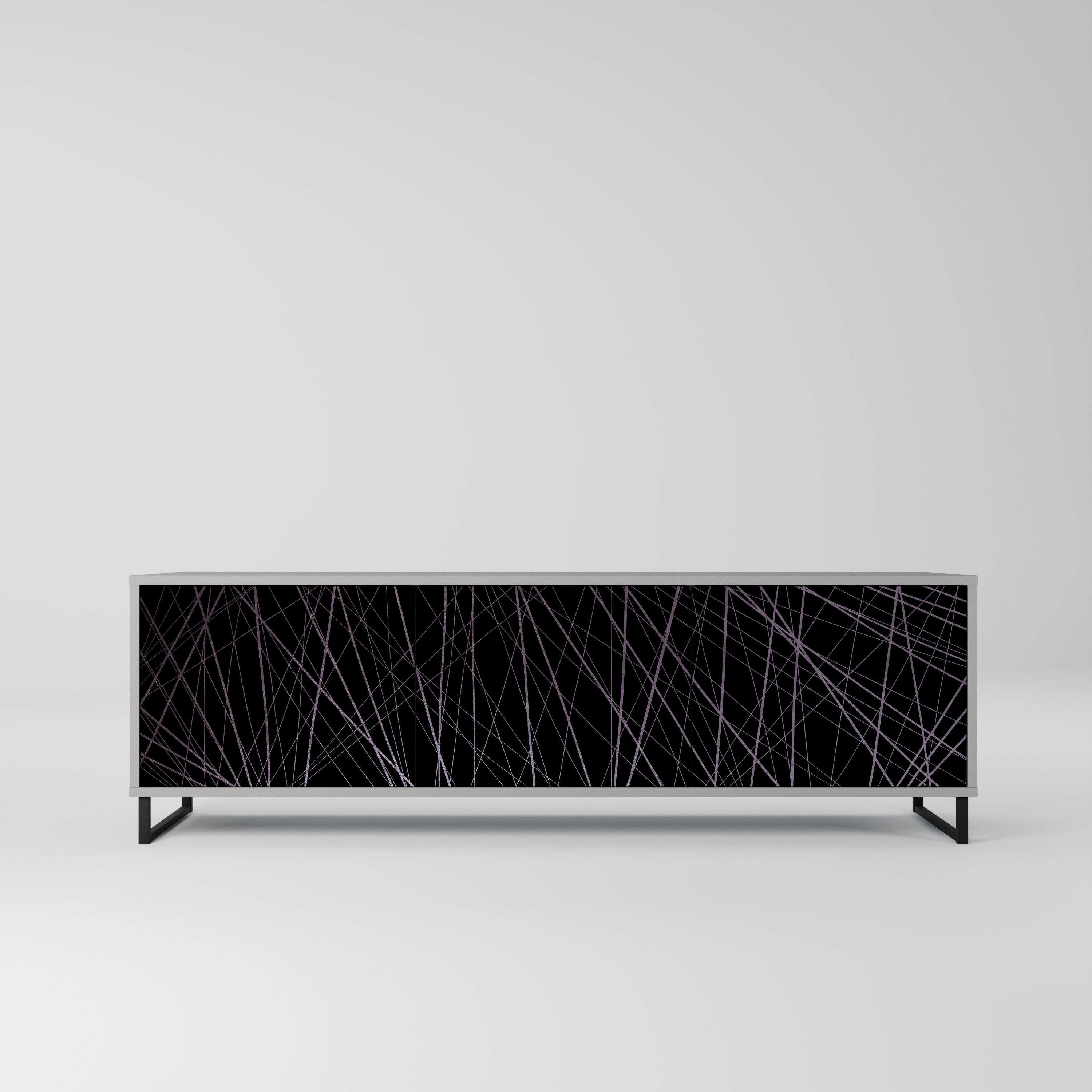 SHIMMER SPIDERGRAM 3-dörrars TV-bänk i grå finish