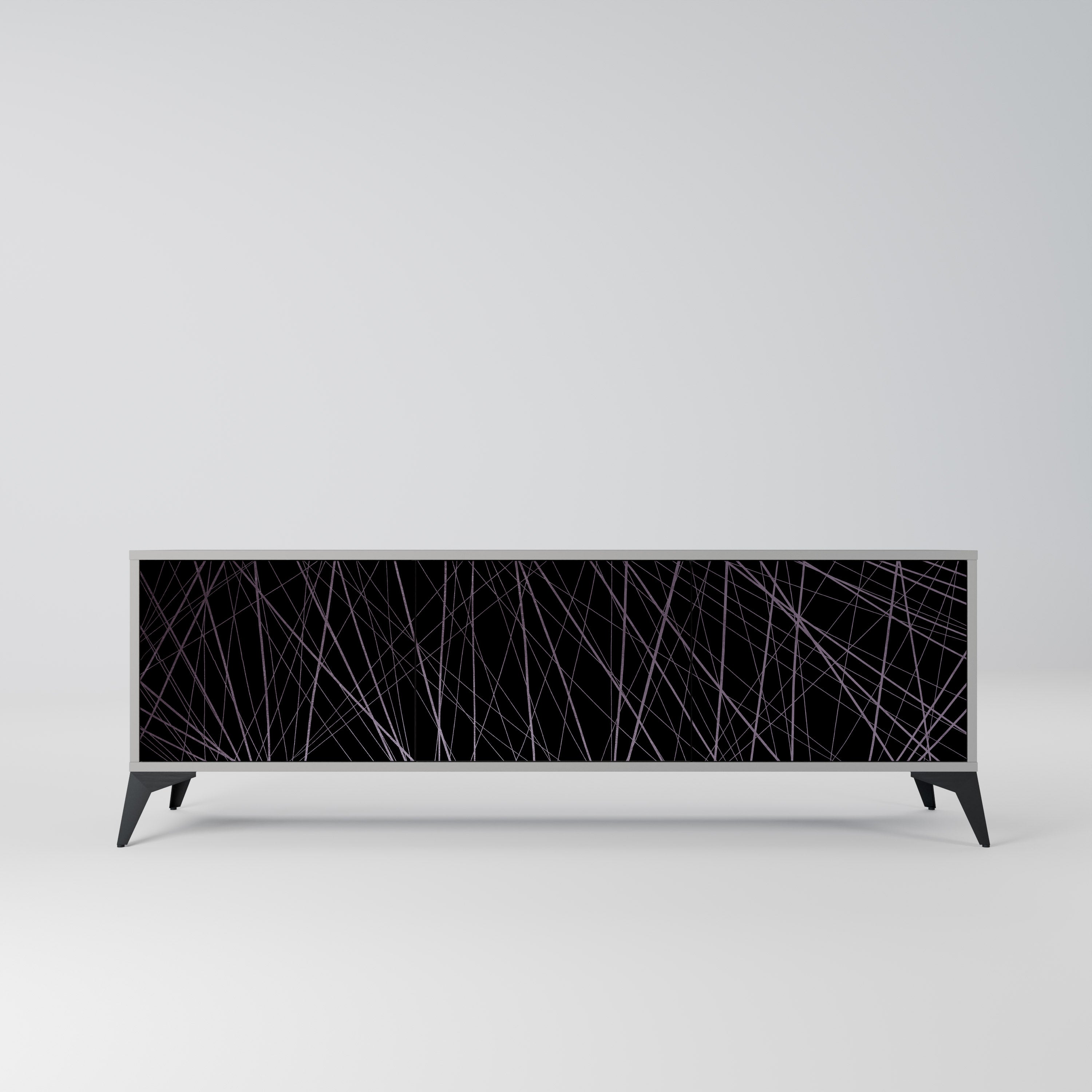 SHIMMER SPIDERGRAM 3-dörrars TV-bänk i grå finish