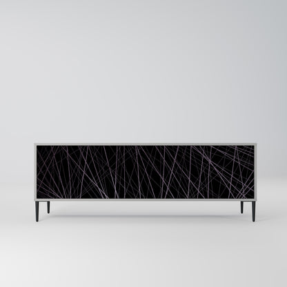SHIMMER SPIDERGRAM 3-dörrars TV-bänk i grå finish