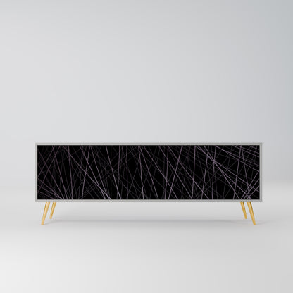 SHIMMER SPIDERGRAM 3-dörrars TV-bänk i grå finish