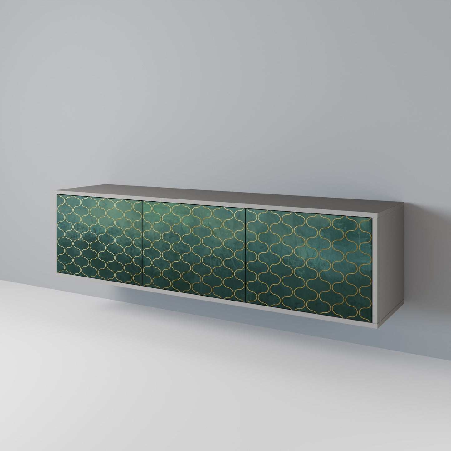 TESSELATED GREENERY TV-bänk med 3 dörrar