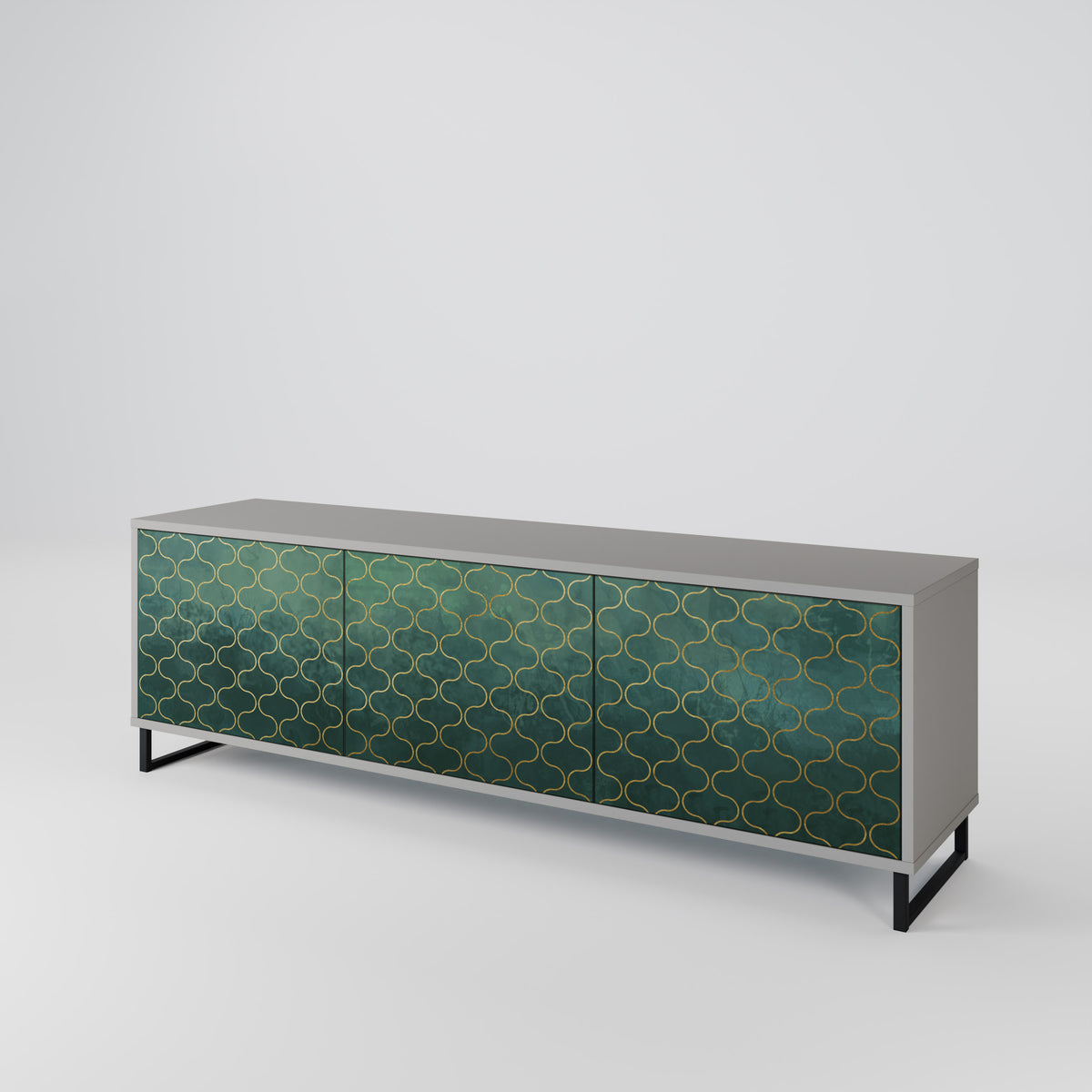 TESSELATED GREENERY TV-bänk med 3 dörrar