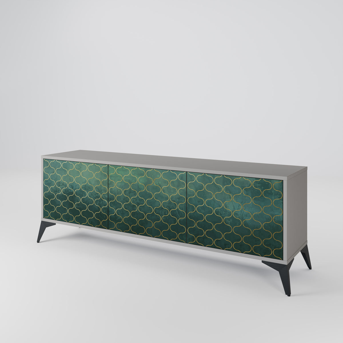 TESSELATED GREENERY TV-bänk med 3 dörrar