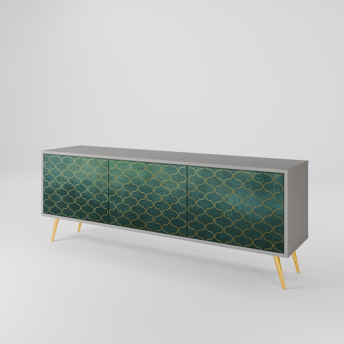 TESSELATED GREENERY TV-bänk med 3 dörrar