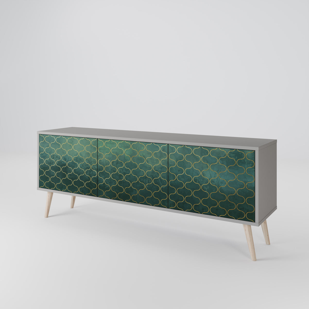 TESSELATED GREENERY TV-bänk med 3 dörrar
