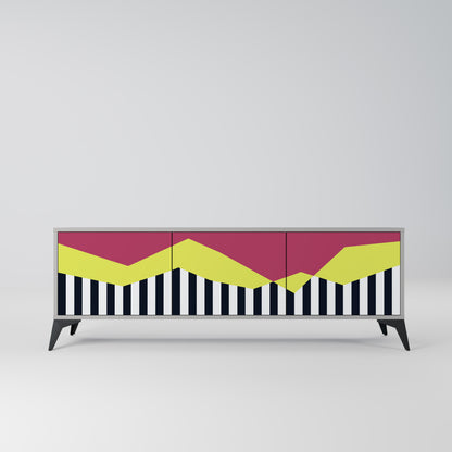 PIANO FANTASY 3-dörrars TV-bänk i grå finish