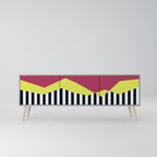 PIANO FANTASY 3-Door TV Stand in Grey Finish