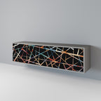 POLYGON VERVE 3-Door TV Stand in Grey Finish