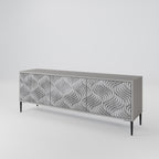 CONCRETE MOVEMENT 3-Door TV Stand in Grey Finish