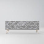 CONCRETE MOVEMENT 3-Door TV Stand in Grey Finish