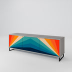 PRISM CONCUSSION 3-Door TV Stand in Grey Finish