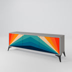 PRISM CONCUSSION 3-Door TV Stand in Grey Finish