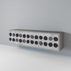 GHOSTLY GRADIENTS 3-Door TV Stand in Grey Finish