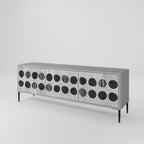 GHOSTLY GRADIENTS 3-Door TV Stand in Grey Finish