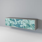 ASIAN SWAY 3-Door TV Stand in Grey Finish