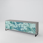 ASIAN SWAY 3-Door TV Stand in Grey Finish