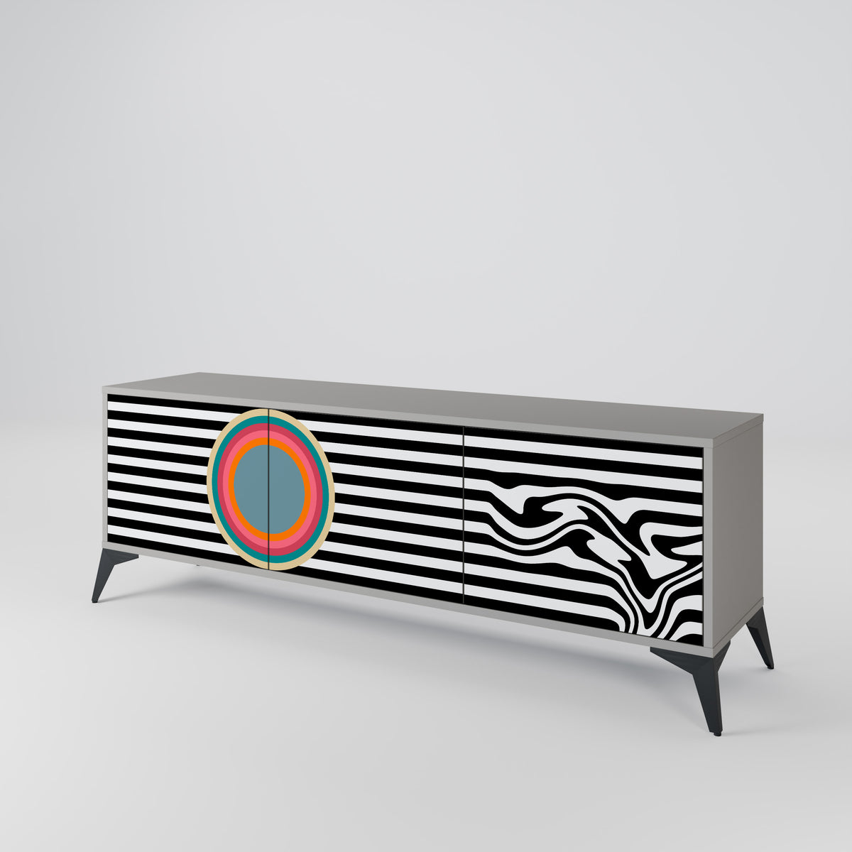 SPECTRA SHOWCASE TV-bänk med 3 dörrar