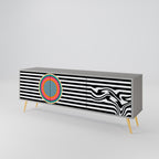 SPECTRA SHOWCASE 3-Door TV Stand in Grey Finish