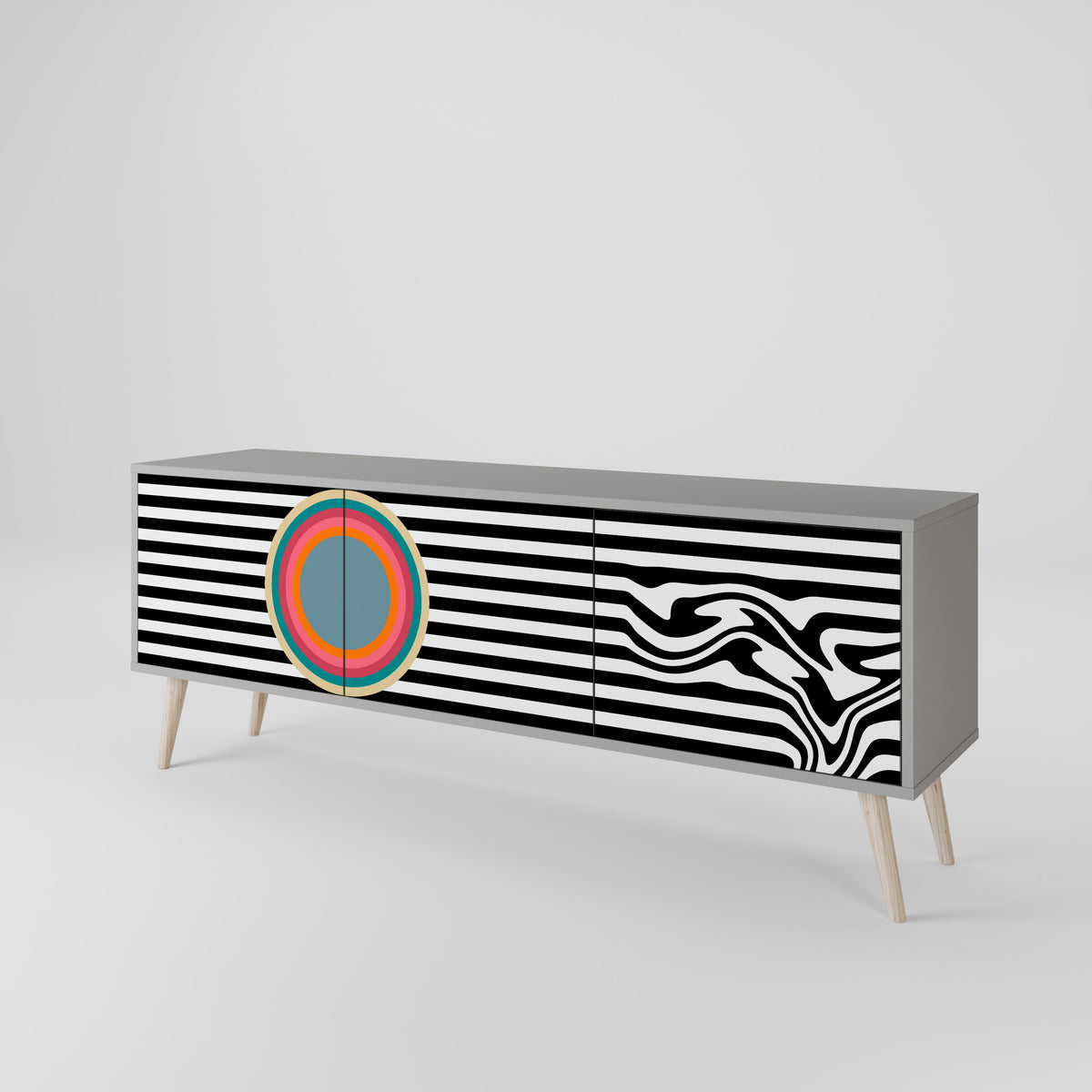 SPECTRA SHOWCASE TV-bänk med 3 dörrar