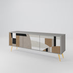 DELICATE MEMENTO 3-Door TV Stand in Grey Finish