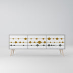 VIVID TONE 3-Door TV Stand in Grey Finish