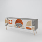 SPACE AROUND 3-Door TV Stand in Grey Finish