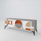 CIRCLE RHYTM 3-Door TV Stand in Grey Finish