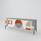 CIRCLE RHYTM 3-Door TV Stand in Grey Finish