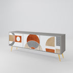 CIRCLE RHYTM 3-Door TV Stand in Grey Finish