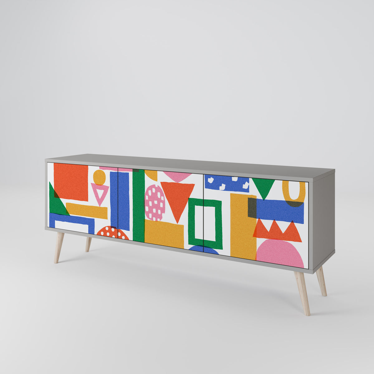 GEOMETRIC GLIMMER TV-bänk med 3 dörrar