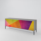 VIVID GEOMETRY 3-Door TV Stand in Grey Finish